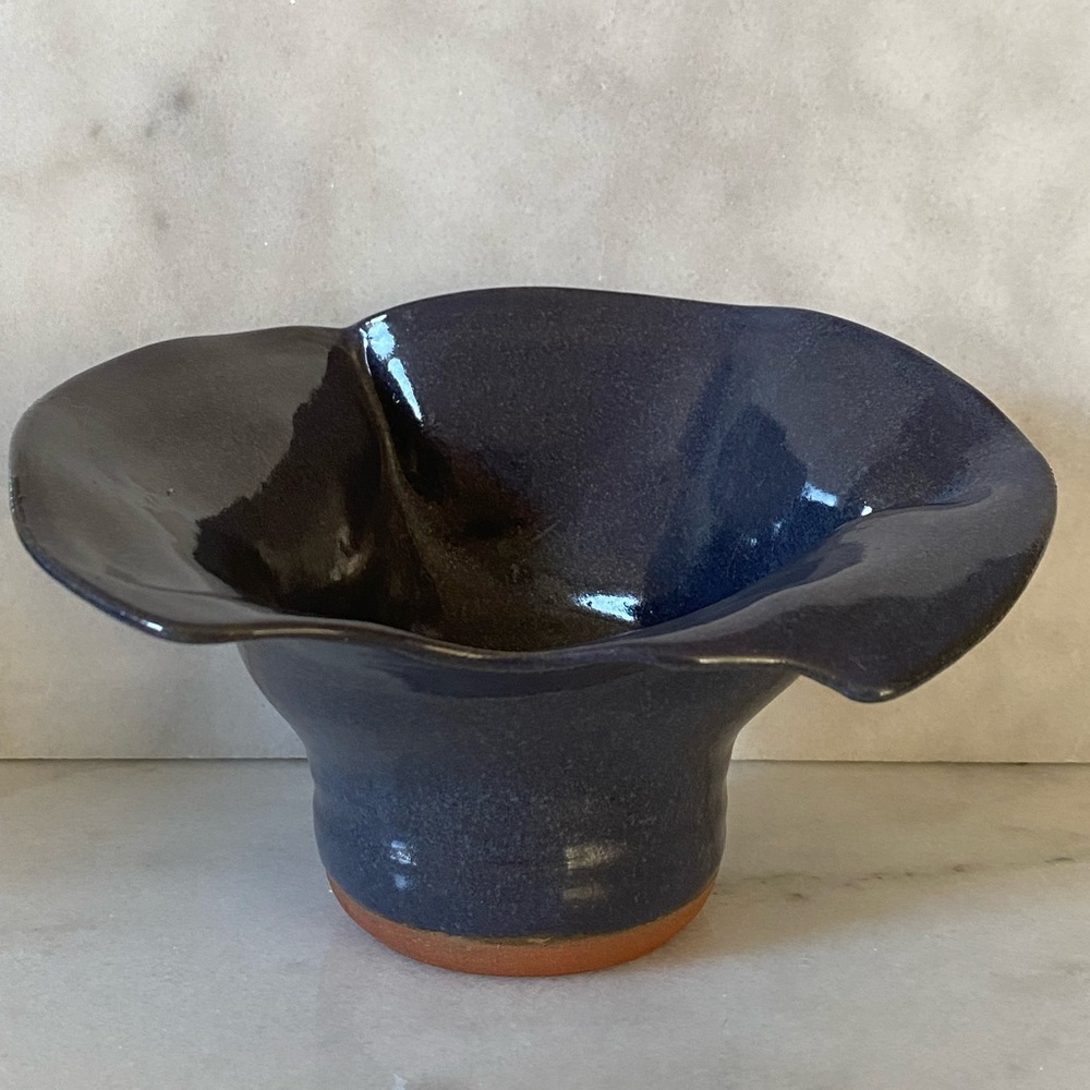 Handmade Modern Contemporary Purple Pottery Bowl